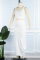 White Sexy Casual Solid Basic U Neck Sleeveless Two Pieces