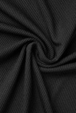 Black Sexy Solid Backless Spaghetti Strap Sleeveless Dress Plus Size Dresses