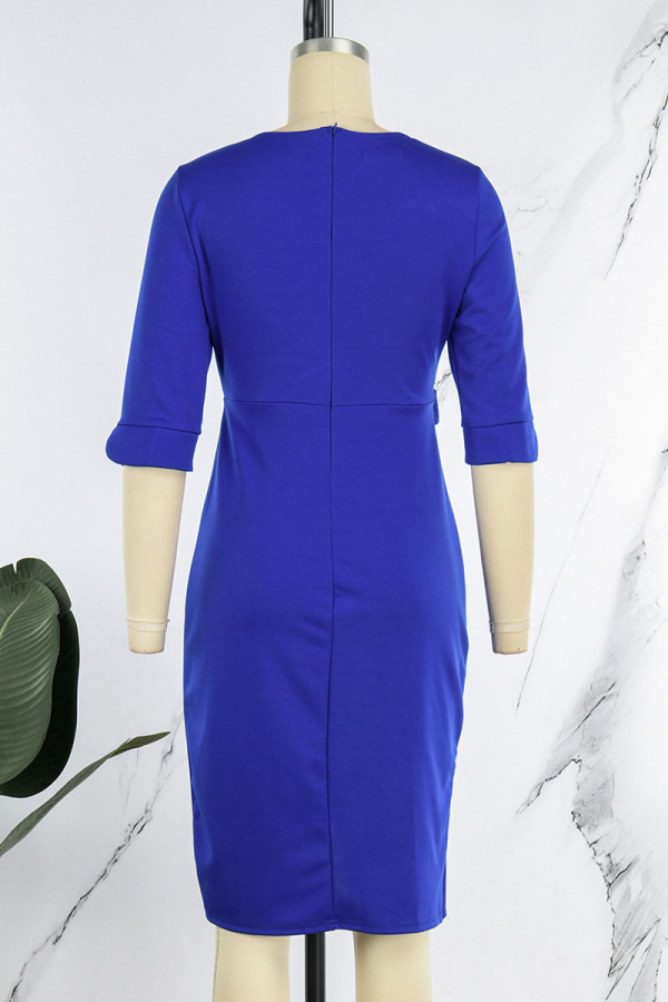 Solid Color Irregular Casual Dress