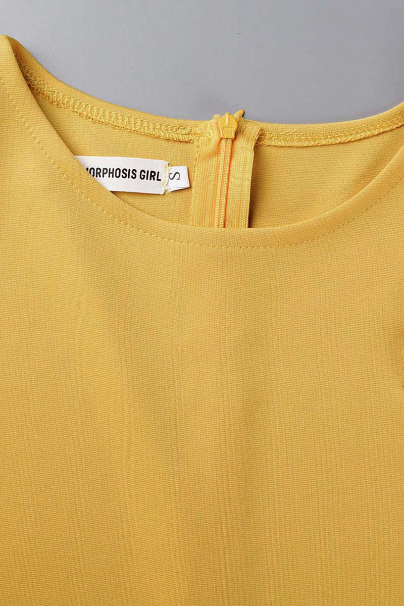 Wholesale Yellow Casual Elegant Solid Patchwork Asymmetrical O Neck ...