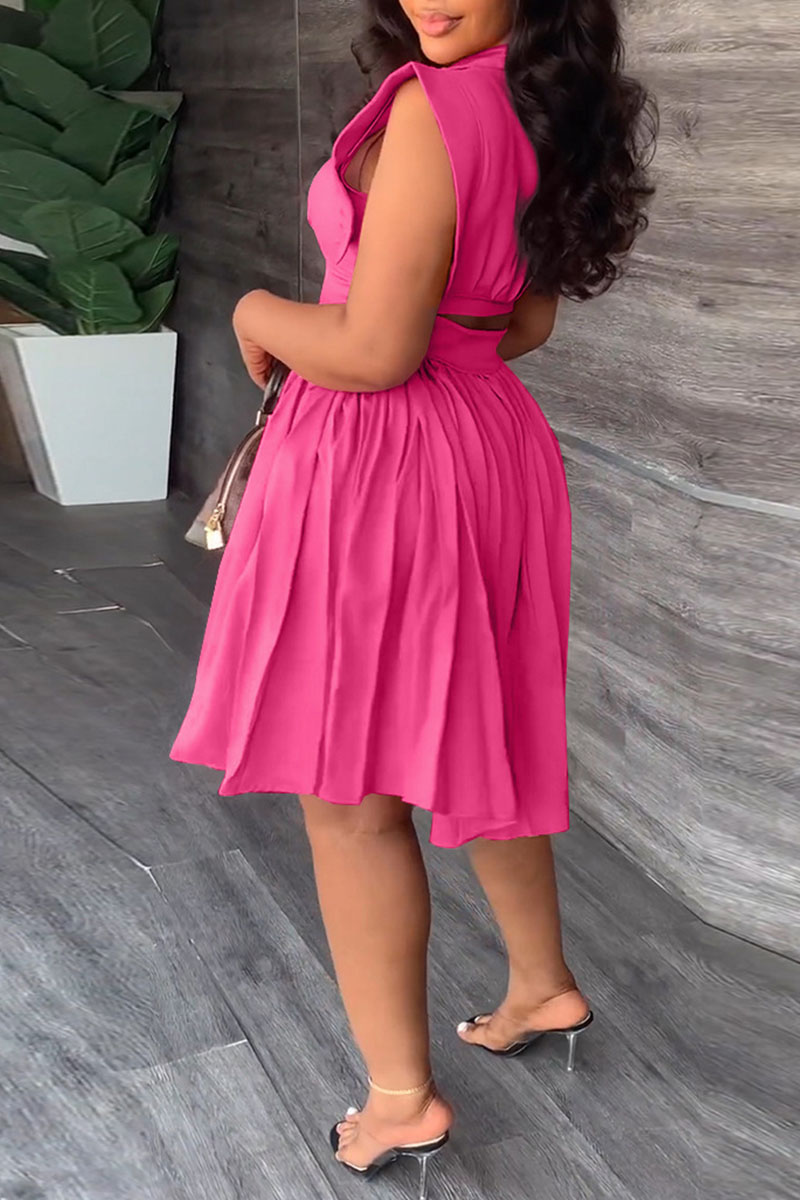 Casual Daily Floral Print Pocket Buttons Turndown Collar A Line Dresses