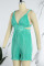 Black Sexy Solid Hollowed Out Patchwork V Neck Straight Jumpsuits