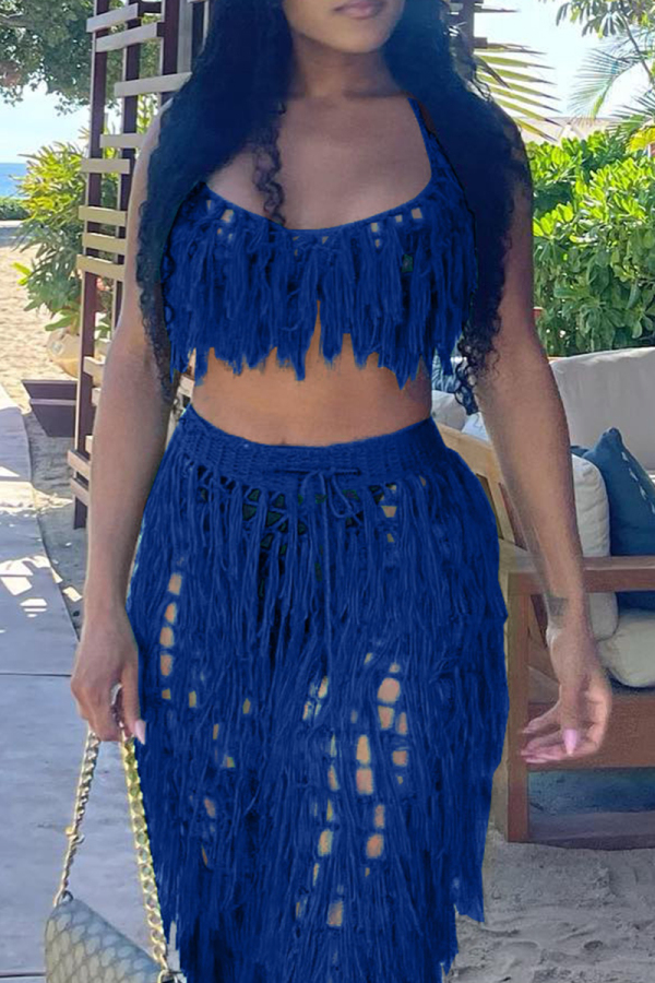 Pink Resort Style Set - Boho Crop Top and Wide Leg Pants