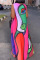 Red Casual Vintage Vacation Mixed Printing Printing V Neck Vest Dress Dresses