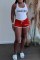Grey Casual Print Letter U Neck Sleeveless Two Pieces