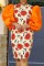 Orange Casual Print Patchwork O Neck Long Sleeve Dresses