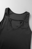 Black Casual Solid Basic V Neck Vest Dress Dresses