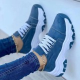 Black Casual Daily Patchwork Contrast Round Comfortable Sport Shoes