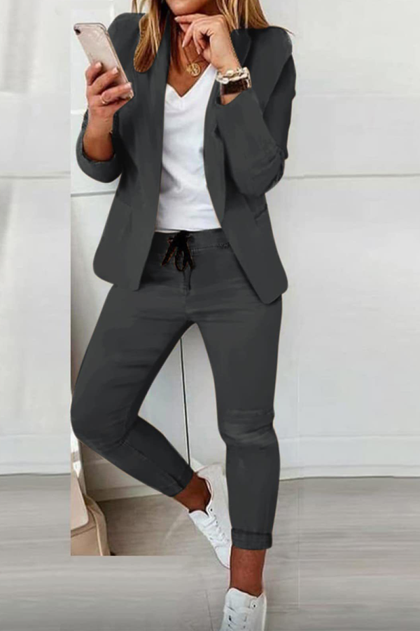 Dark Gray Casual and fashionable suit set
