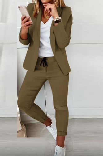 Brownness Casual and fashionable suit set