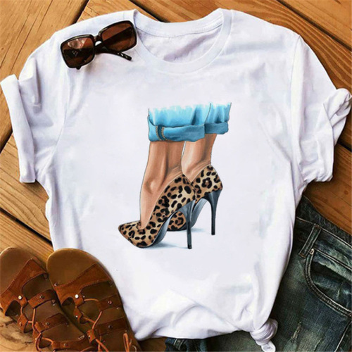 Leopard Print Casual Print Basic O Neck T-Shirts