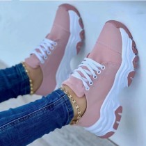 Pink Casual Daily Patchwork Contrast Round Comfortable Sport Shoes