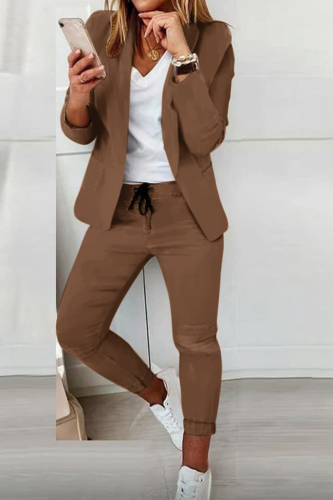 Coffee Casual and fashionable suit set