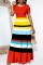 Red Casual Print Patchwork O Neck Short Sleeve Dress Dresses