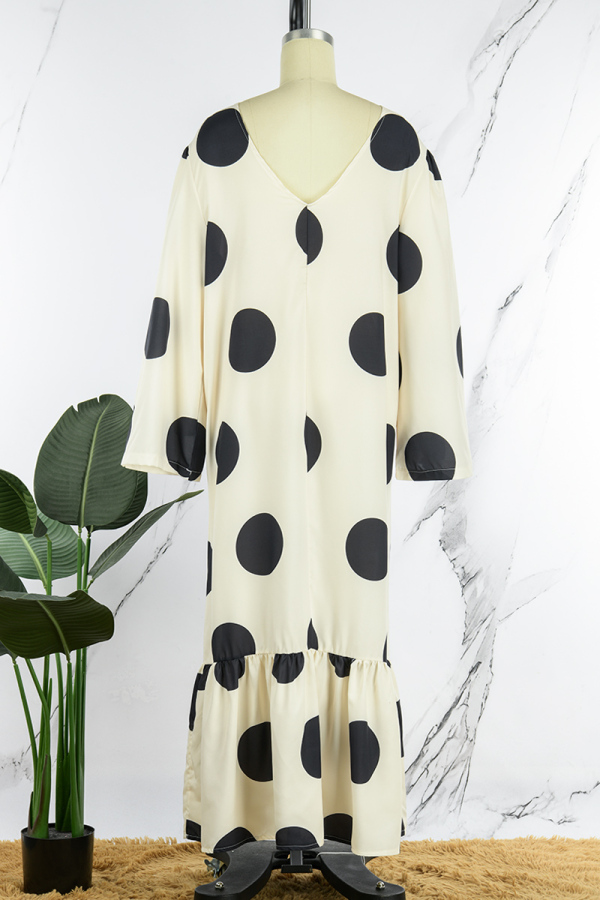 Polka Dot Print Open Backless Stand Collar Sleeveless Ribbon Top