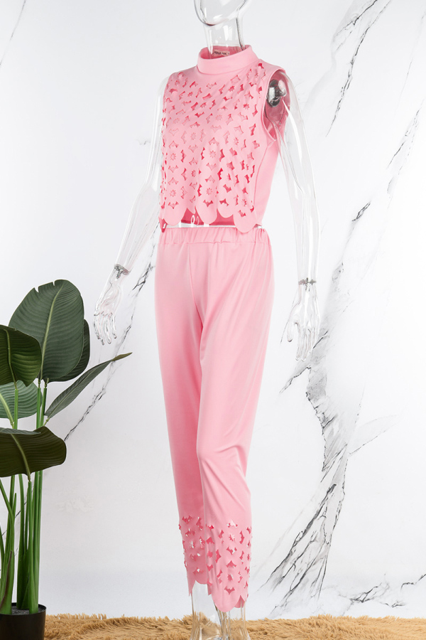 Casual Gradual Change Hollowed Out Patchwork O Neck Tops Sweater