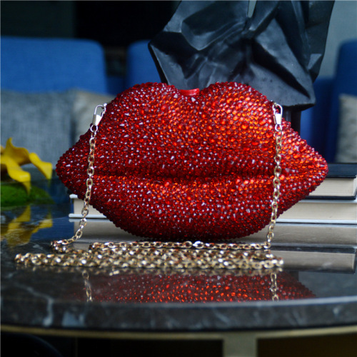 Red Casual Daily Party Patchwork Rhinestone Bags