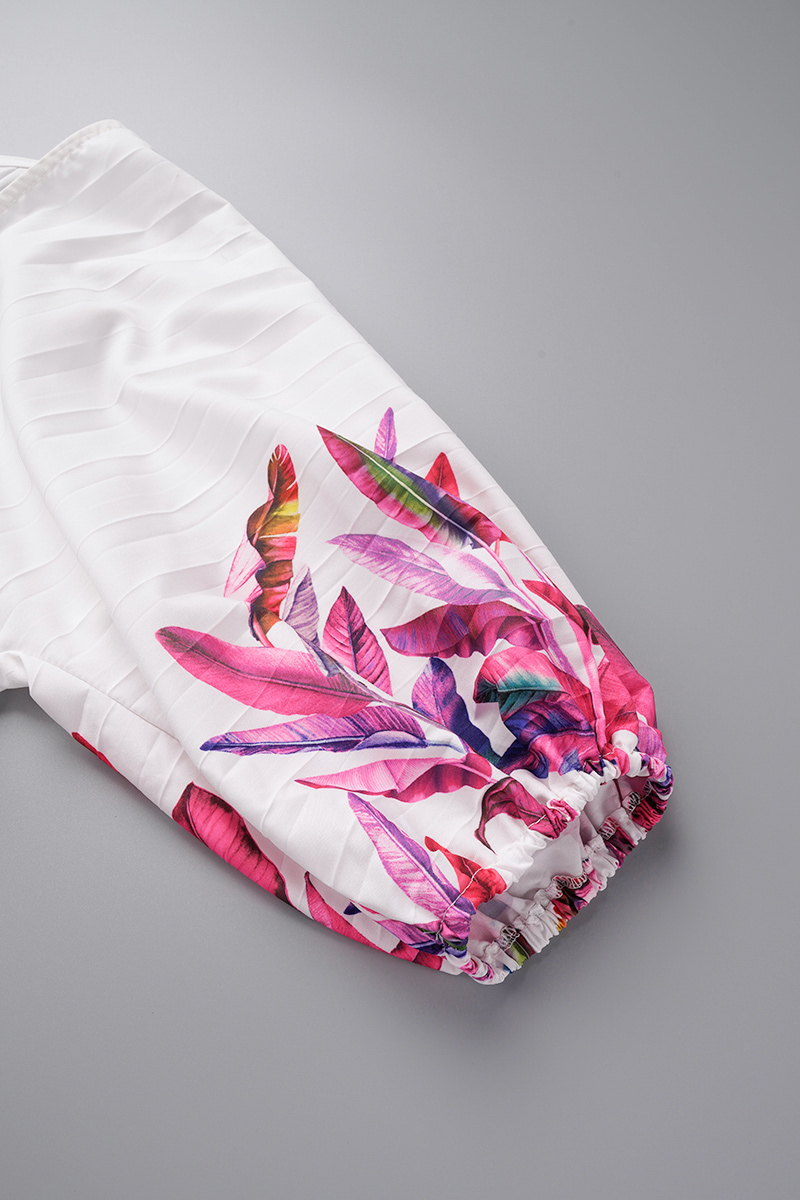 Casual Print Patchwork V Neck Half Sleeve Two Pieces(4 Colors)