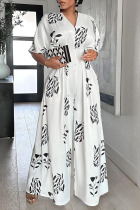 Milky Casual Print Patchwork V Neck Jumpsuits