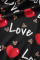 Black Casual Print Basic Loose High Waist Wide Leg Full Print Bottoms