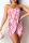 Pink Sexy Casual Print Patchwork Backless Strapless Sleeveless Dress Dresses