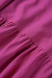 Purple Plus Size Casual Solid Fold Vests Solid Color Square Collar A Line