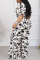 Pink Casual Daily Floral Bandage Patchwork Printing Stringy Selvedge Smocking V Neck Half Sleeve Two Pieces