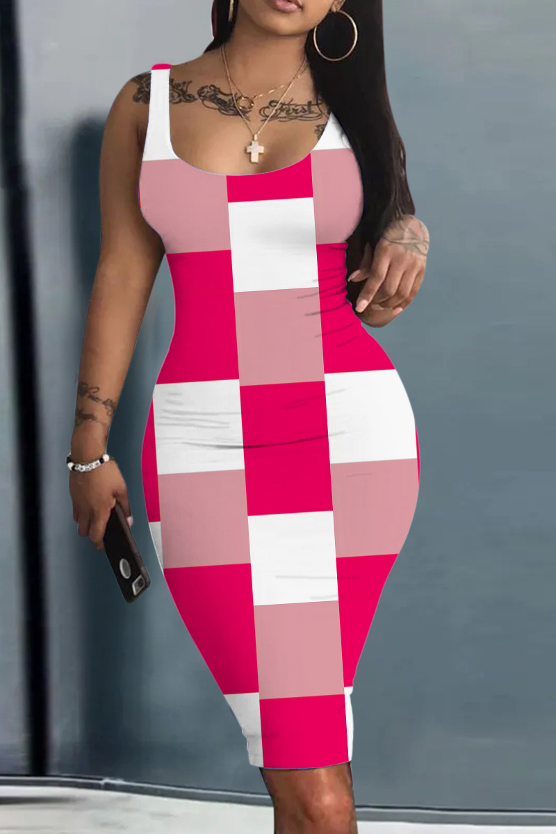 Fashion Print V Neck Vest Dress main image 1