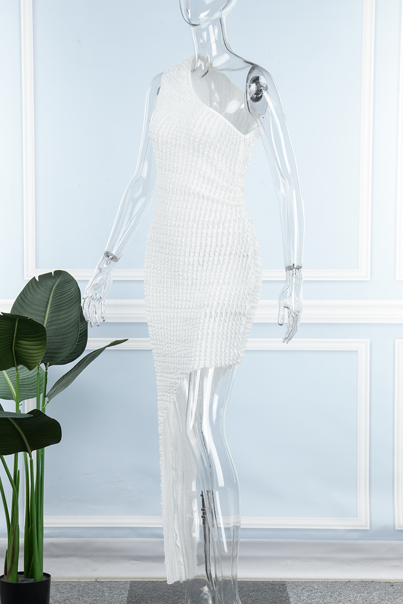 Casual Simplicity Solid Asymmetrical Square Collar Irregular Dress Dresses