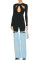 Blue Black Casual Patchwork Contrast High Waist Regular Denim Jeans