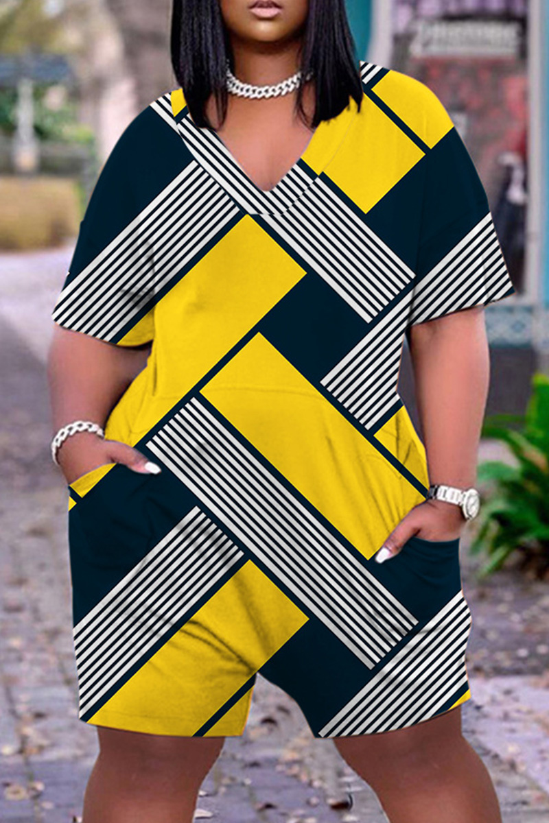 Casual Daily Solid Color Patchwork Ruched V Neck Rompers