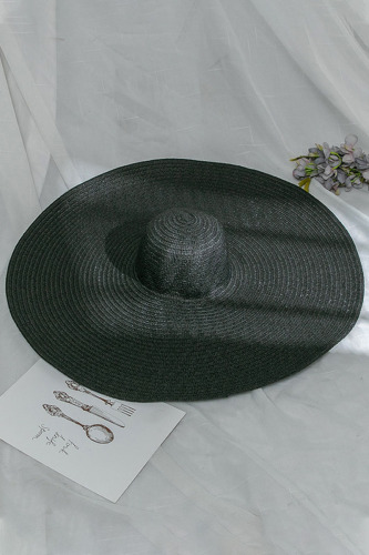 Black Fashion Vacation Solid Hat Accessories