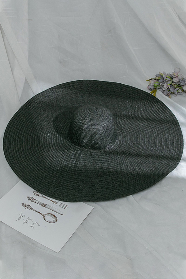 Black Fashion Vacation Solid Hat Accessories