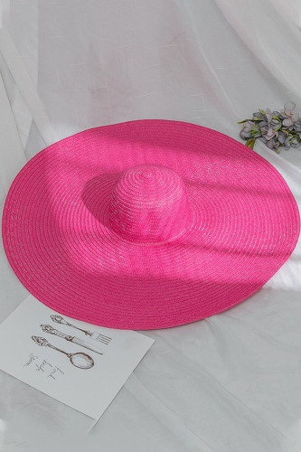 Rose Red Fashion Vacation Solid Hat Accessories