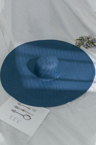 Navy Blue Fashion Vacation Solid Hat Accessories