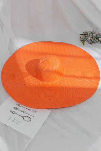 Orange Fashion Vacation Solid Hat Accessories