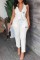 White Casual Print Letter V Neck Sleeveless Two Pieces