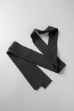 Black Casual Print Bandage Patchwork Turndown Collar A Line Dresses