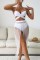 White Sexy Solid Hollowed Out Patchwork See-through Backless Swimsuit Three Piece Set (With Paddings)