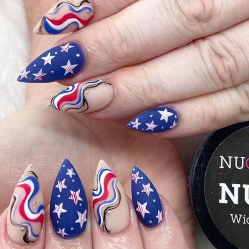 Blue Casual Print The stars Basic Nail Paste