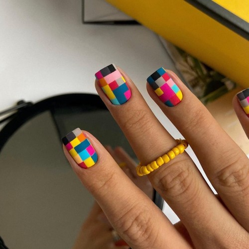 Multicolor Casual Simplicity Print Basic Nail Paste