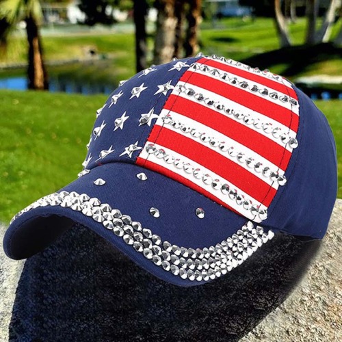 Cyan Casual Print Chains Hat