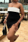 Black Sweet Elegant Plain Contrast Strapless Strapless Dress Dresses