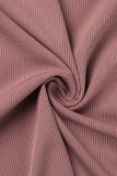 Purple Elegant Solid Patchwork Fold V Neck Short Sleeve Two Pieces