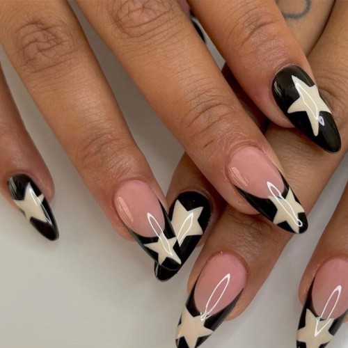 Black Casual The stars Basic Nail Paste