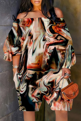 Multicolor Casual Print Backless Off the Shoulder Regular Rompers