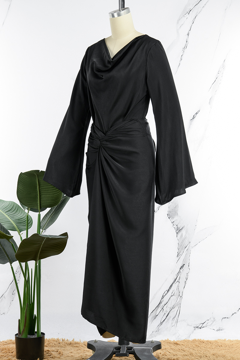 Wholesale Black Casual Solid Basic V Neck Long Sleeve Two Pieces K79462 ...