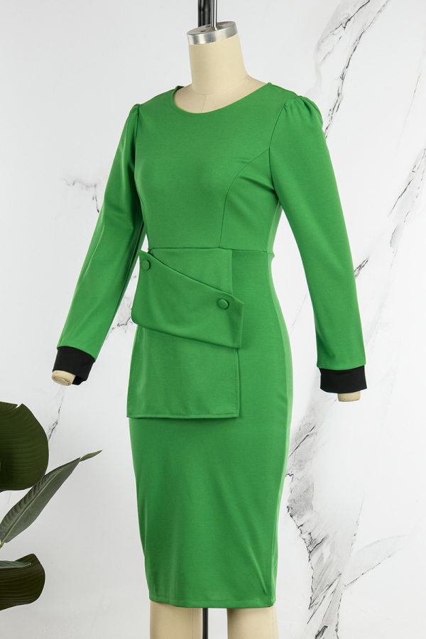 Fashion Solid Patchwork One Shoulder Pencil Skirt Dresses main image 1