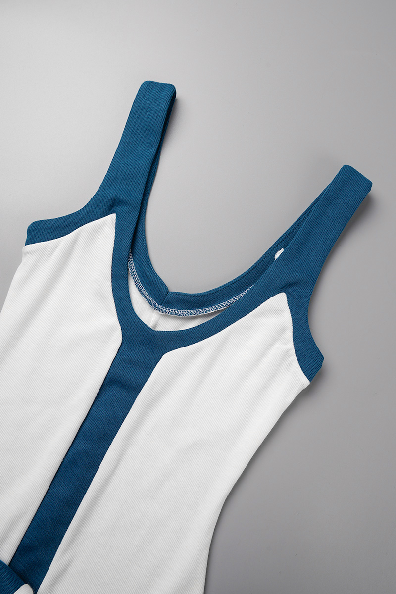 Street Striped Contrast V Neck Tops