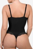 Black Sexy Solid Patchwork Backless Bustiers